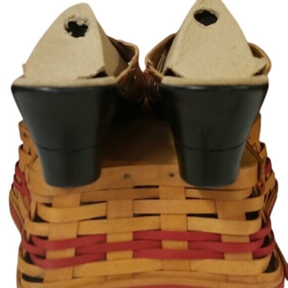 Clarks Womens Brown Leather Wedge Sandals Size 10 - Picture 6 of 8